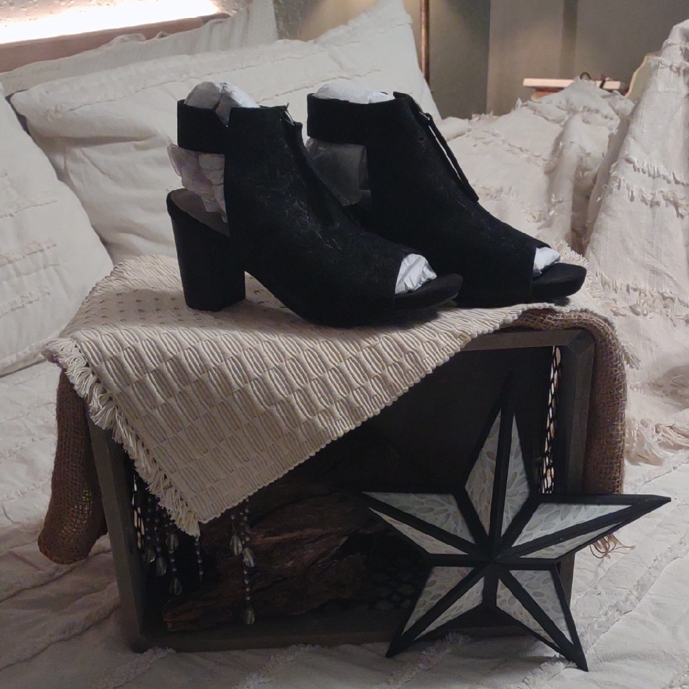 Women's Black Heeled Ankle Boots